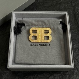 Crystal Logo Brooch Gold