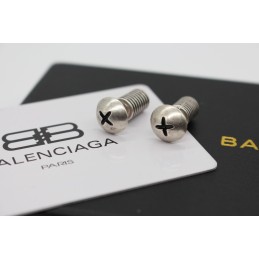 Screw Stud Earrings Silver