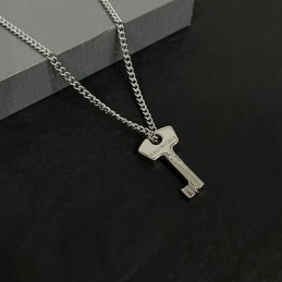 Key Pendant Necklace Silver