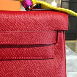 Red Kelly 28 Bag With Twilly Handle