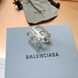 Openwork Logo Ring Silver