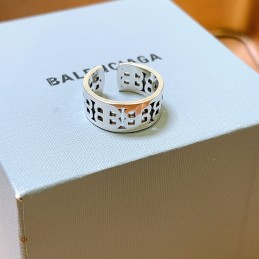White Enamel Logo Band Ring