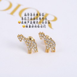 Gold Crystal Giraffe Earrings