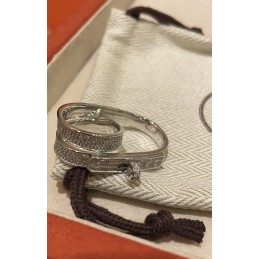 Wide Pave Baguette Double...