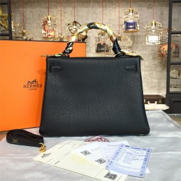 Black Kelly 28 Gold Hardware Bag