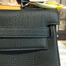 Black Kelly 28 Gold Hardware Bag