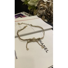 Woven Bow Choker with Chain...