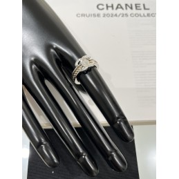 Crystal CC Slim Ring Silver