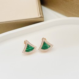 Malachite Fan Stud Earrings...