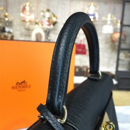 Black Kelly 28 Gold Hardware Bag
