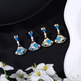 Turquoise Enamel Fan Drop...