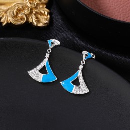 Turquoise and Pave Fan Drop...