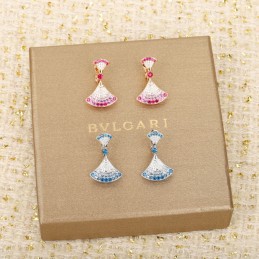 Pink and Blue Pave Fan Drop...