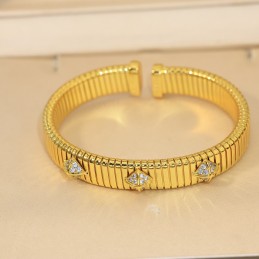 Tubogas Bangle with Pave...