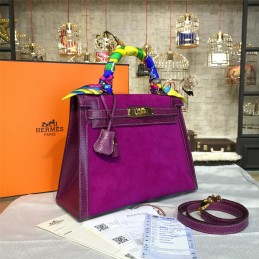 Fuchsia Kelly 28 Gold Hardware Bag