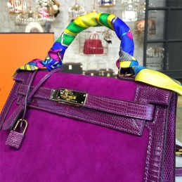 Fuchsia Kelly 28 Gold Hardware Bag