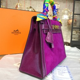 Fuchsia Kelly 28 Gold Hardware Bag