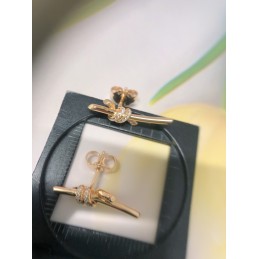Rose Gold Knot Diamond Stud...
