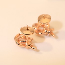 Rose Gold Knot Stud Earrings