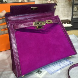 Fuchsia Kelly 28 Gold Hardware Bag