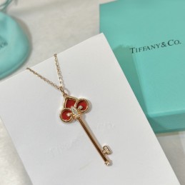 Red Enamel Fleur de Lis Key...