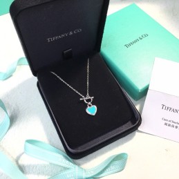 Blue Heart Tag Toggle Pendant