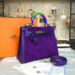 Purple Kelly 28 Gold Hardware Bag