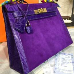 Purple Kelly 28 Gold Hardware Bag