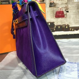 Purple Kelly 28 Gold Hardware Bag