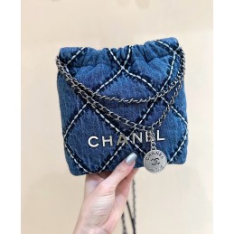 Drawstring Hobo Mini Denim...