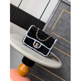 Mini Flap Bag Black Tweed...
