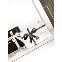 Mini Flap Bag White Tweed...