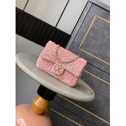 Mini Flap Bag Pink Boucle...