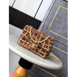 Mini Flap Bag Bronze Sequin...