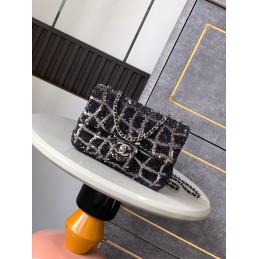 Mini Flap Bag Black Sequin...