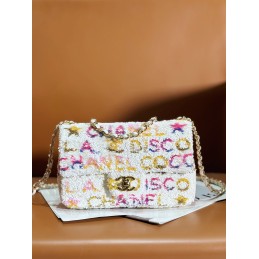 Mini Flap Bag White Tweed...
