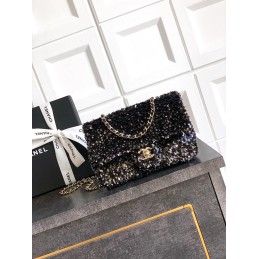 Mini Flap Bag Black Sequins...