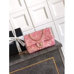 Mini Flap Bag Pink Sequins