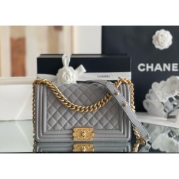 Boy Bag 25 Caviar Grey Gold...