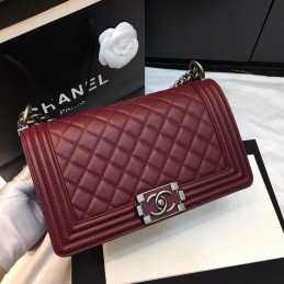 Boy Bag 25 Caviar Burgundy...