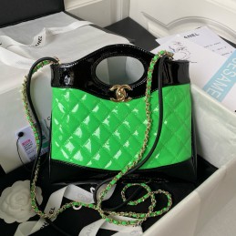 31 Mini Patent Tote Green...