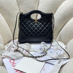 31 Mini Calfskin Tote Black