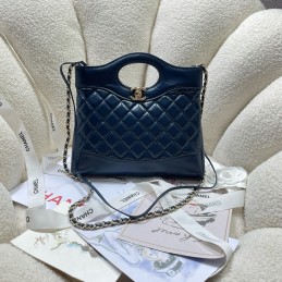 31 Mini Calfskin Tote Navy