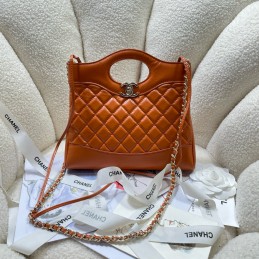 31 Mini Calfskin Tote Cognac