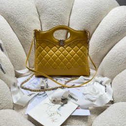 31 Mini Calfskin Tote Mustard