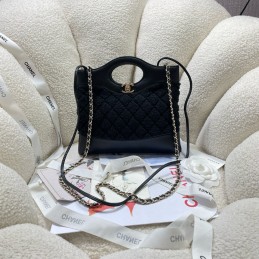 31 Mini Shearling Tote Black