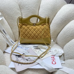 31 Mini Shearling Tote Mustard