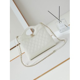 31 Mini Calfskin Tote White