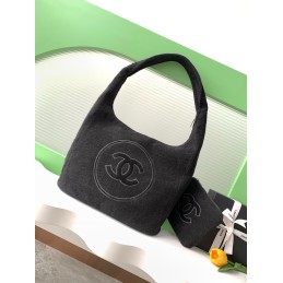 Terry Logo Hobo Tote Charcoal