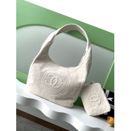 Terry Logo Hobo Tote Ivory